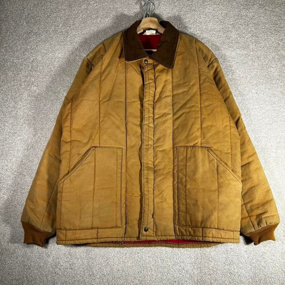 Vintage Detroit style 80s Key workwear zip up chore jacket